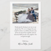 予算白黒結婚コラージズサンキューフライヤー チラシ (裏面)