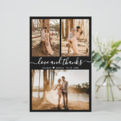 予算白黒結婚写真のサンキューカード (スタンド正面)