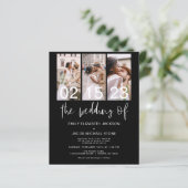 予算白黒QRコード結婚式招待状 (スタンド正面)