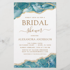 予算目標ターコイズブライダルシャワーティール（緑がかった色）金ゴールド