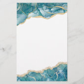 予算目標ターコイズブライダルシャワーティール（緑がかった色）金ゴールド (裏面)