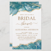 予算目標ターコイズブライダルシャワーティール（緑がかった色）金ゴールド (正面/裏面)