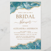 予算目標ターコイズブライダルシャワーティール(緑がかった色)金ゴールド (正面)