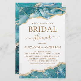 予算目標ターコイズブライダルシャワーティール（緑がかった色）金ゴールド