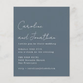 予算石板タイプライタースクリプトウェディング招待 (正面)