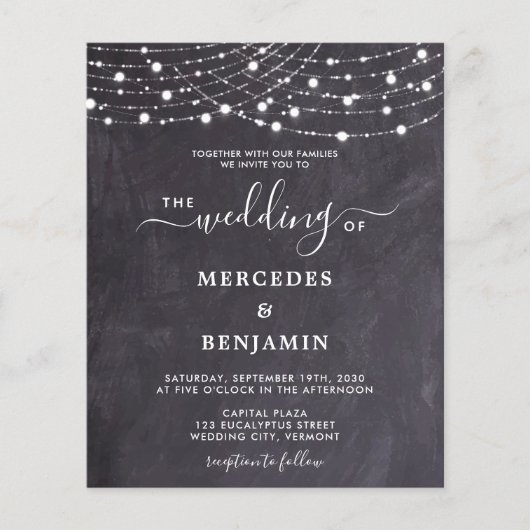 予算石板素朴文字列ライトQRコー結婚ド (正面)