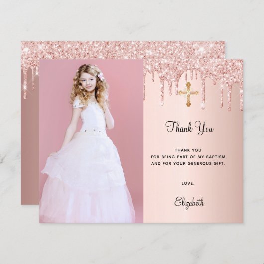 予算確認赤面グリッターの写真感謝していあなた (正面/裏面)