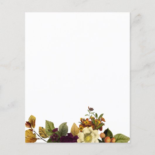 予算秋の愛の秋の赤ちゃんシャワー招待 チラシ (裏面)