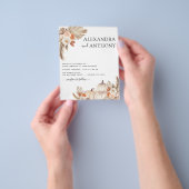 予算秋の結婚式パンプキンズパンパスグラスフライヤー チラシ (手)