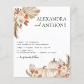 予算秋の結婚式パンプキンズパンパスグラスフライヤー チラシ (正面)