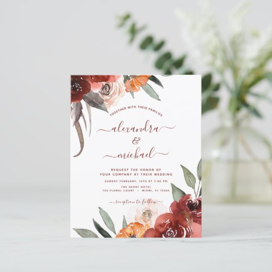 予算秋の結婚式燃えたオレンジ色のフローラ (スタンド正面)