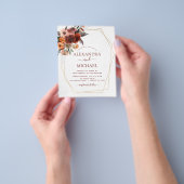 予算秋の結婚式燃えたオレンジ色のフローラ チラシ (手)