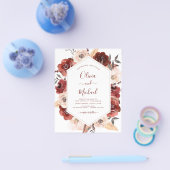 予算秋の結婚式燃えたオレンジ色のフローラ チラシ (シングル)