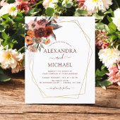 予算秋の結婚式燃えたオレンジ色のフローラ チラシ