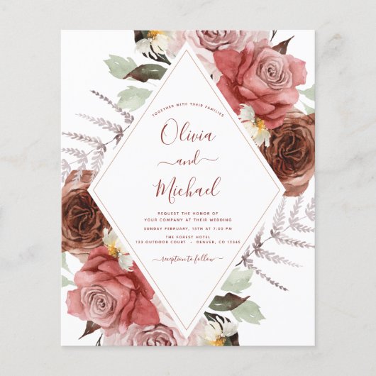 予算秋の結婚式秋フローラユーカリ チラシ (正面)