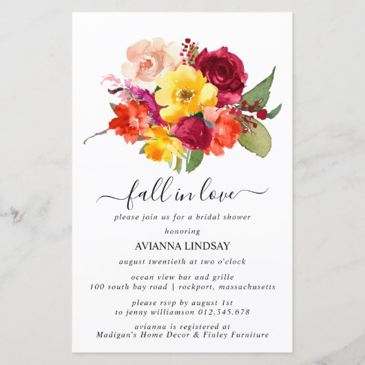 予算秋インラブオータムフローラブライダルシャワー (正面)