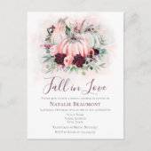 予算秋インラブカボチャブライダルシャワー インビテーションポストカード (正面)