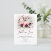 予算秋インラブカボチャブライダルシャワー インビテーションポストカード (スタンド正面)