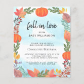 予算秋インラブカボチャ赤ちゃんシャワー招待状 (正面)