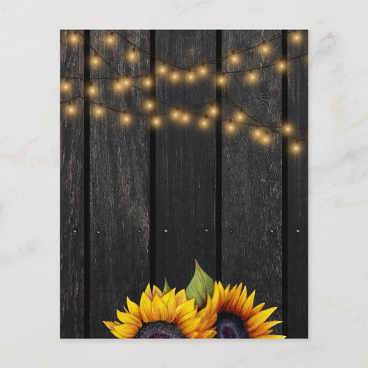 予算秋インラブヒマワリブライダルシャワー招待状 チラシ (裏面)