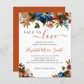 予算秋インラブフローラネイビーブルーブライダルシャワー (正面/裏面)