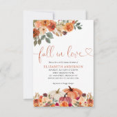 予算秋インラブフローラパンプキンブライダルシャワー ノートカード (正面)