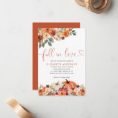予算秋インラブフローラパンプキンブライダルシャワー ノートカード (正面/裏面インサイチュ)