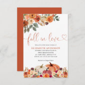 予算秋インラブフローラパンプキンブライダルシャワー ノートカード (正面/裏面)