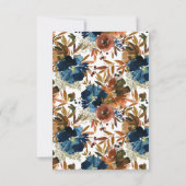 予算秋インラブブルーパンプキンブライダルシャワー ノートカード (裏面)