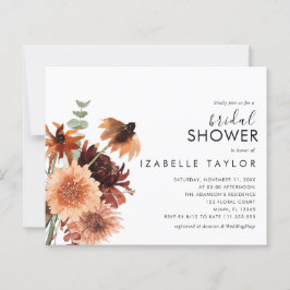予算秋オータムテラコッタブライダルシャワー招待状