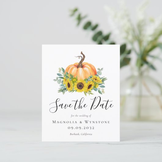 予算秋カボチャ結婚式の日付を保存 (スタンド正面)