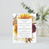 予算秋サンフラワーズバーガンディ結婚式招待状 (スタンド正面)