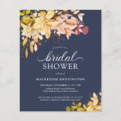 予算秋ネイビーブルー金ゴールドフローラブライダルシャワー (正面)