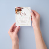 予算秋バーガンディーベビーシャワーフローラ チラシ (手)