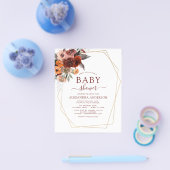 予算秋バーガンディーベビーシャワーフローラ チラシ (シングル)