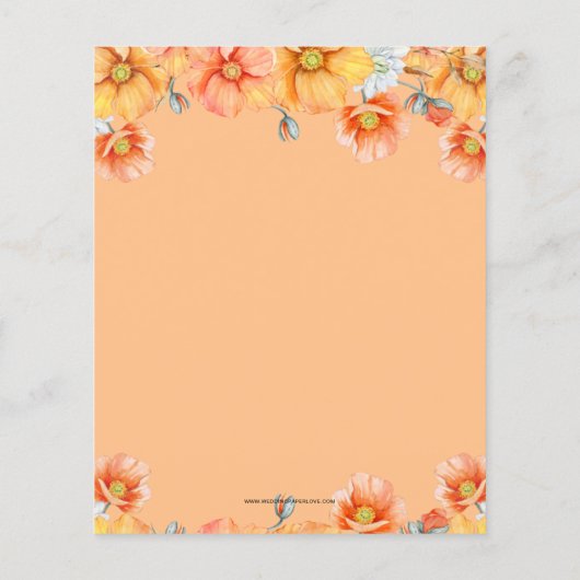 予算秋パンプキンスブライダルシャワー招待状 (裏面)