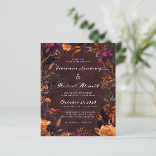 予算秋フローラブルゴーニュ結婚式招待状 (スタンド正面)