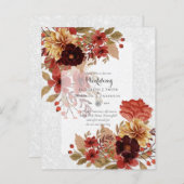 予算秋フローラ結婚式招待状- Dusky (正面/裏面)