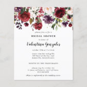 予算秋ブルガンディブライダルシャワー招待状 (正面)