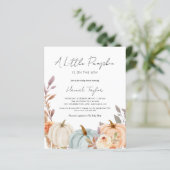 予算秋ベビーシャワーリトルカボチャ招待状 (スタンド正面)