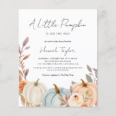 予算秋ベビーシャワーリトルカボチャ招待状 (正面)