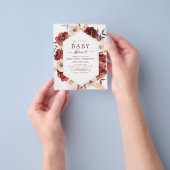 予算秋ベビーシャワー燃えたオレンジ色のフローラ チラシ (手)