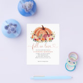 予算秋ラブテラコッタパンプキンブライダルシャワー チラシ (シングル)