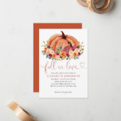 予算秋ラブテラコッタパンプキンブライダルシャワー ノートカード (正面/裏面インサイチュ)