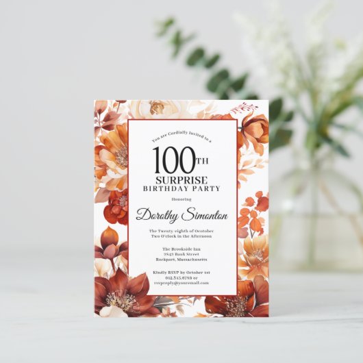 予算秋花100thサプライズ誕生日招待状 (スタンド正面)