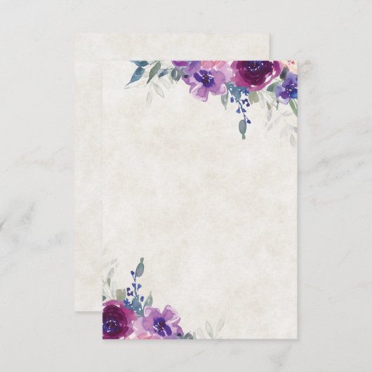 予算空白のの上限と上限のフローラ結婚 招待状 (正面/裏面)