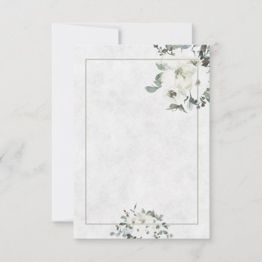 予算空白のアイボリー水カラーフローラ結婚ズInvi 招待状 (正面)