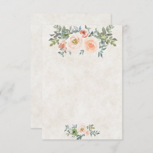 予算空白の赤面とグリーンフローラ結婚ズ 招待状 (正面/裏面)