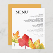 予算紅葉結婚のメニュー (正面/裏面)