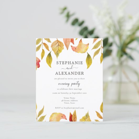 予算紅葉結婚の夕べパーティー招待状 (スタンド正面)